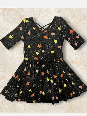 Dot Dot Smile Starfall Ballerina Dress Girls Size 3T 4T Toddler Black Stars